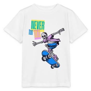 Oldschool Skater – Never too old - Stanley/Stella Kinder T-Shirt MINI CREATOR  - Weiß - Vorne - Maike (125cm)