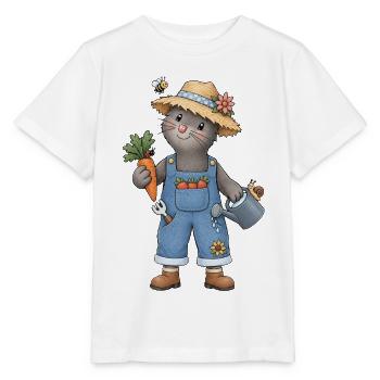 Gartenfreude mit dem kleinen Maulwurf Gärtner - Stanley/Stella Kinder T-Shirt MINI CREATOR  - Weiß - Vorne - Maike (125cm)