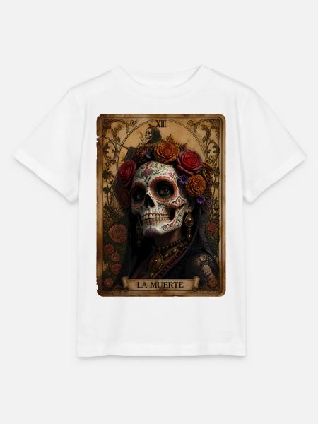 Halloween Sugar Skull Sugarskull Tarot - Stanley/Stella Kinder T-Shirt MINI CREATOR - Weiß