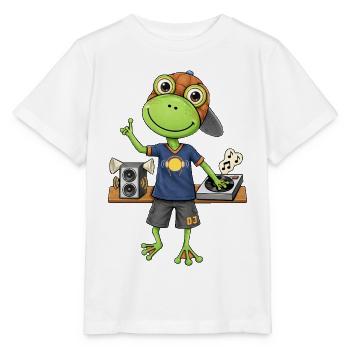 Frosch DJ Beats und  Musik - Stanley/Stella Kinder T-Shirt MINI CREATOR  - Weiß - Vorne - Maike (125cm)