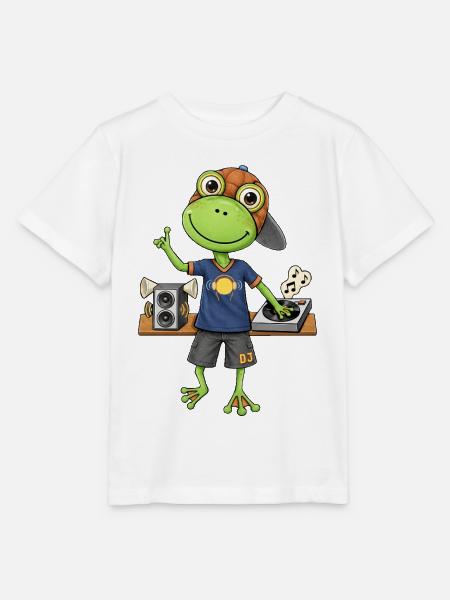 Frosch DJ Beats und  Musik - Stanley/Stella Kinder T-Shirt MINI CREATOR  - Weiß