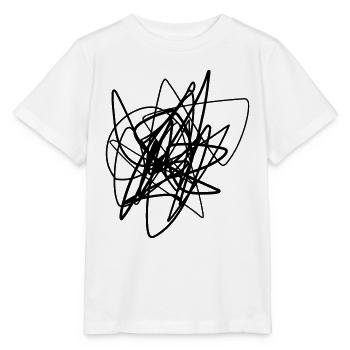 Griffonné motif de coups chaotiques - T-shirt bio MINI CREATOR Stanley/Stella Enfant - blanc - Devant - Maike (125cm)