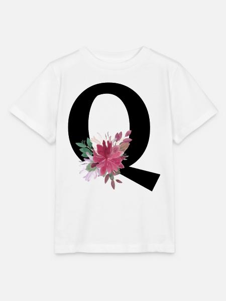 Blumenbuchstabe q - Stanley/Stella Kinder T-Shirt MINI CREATOR - Weiß