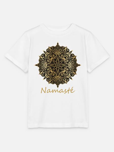 Namaste Dankbarkeit & Selbstliebe Geschenk Mandala - Stanley/Stella Kinder T-Shirt MINI CREATOR  - Weiß