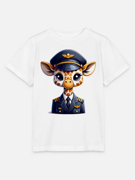 Cute Giraffe Pilot - Stanley/Stella Kinder T-Shirt MINI CREATOR - Weiß