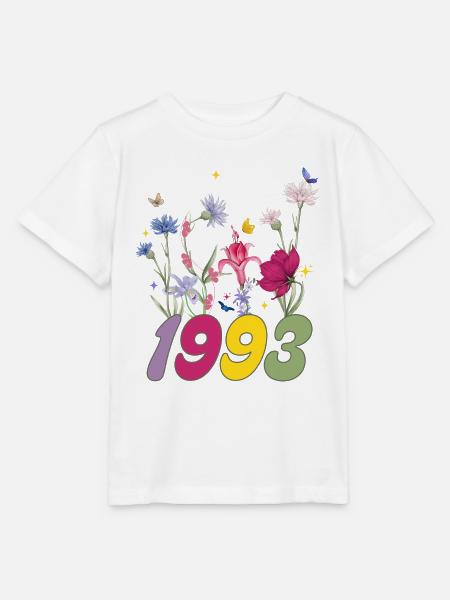 Geburtsjahr 1993 Wildblumen - Stanley/Stella Kinder T-Shirt MINI CREATOR - Weiß