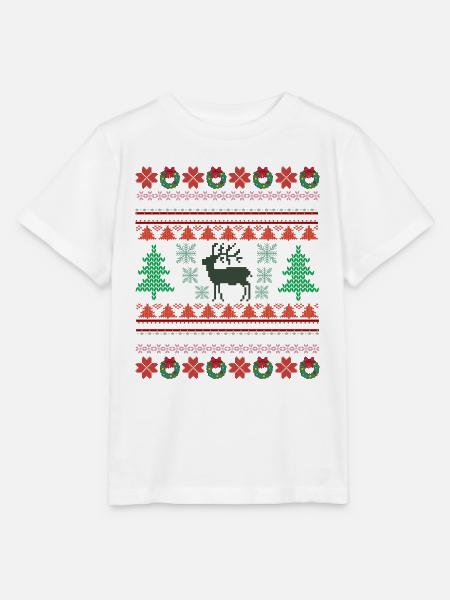 Retro Weihnachtsmuster 2 - Stanley/Stella Kinder T-Shirt MINI CREATOR  - Weiß