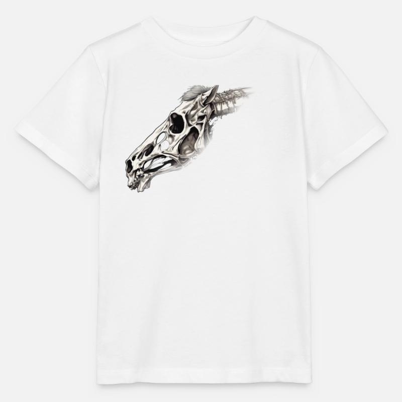 Crâne de cheval - T-shirt bio MINI CREATOR Stanley/Stella Enfant - blanc