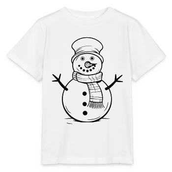 Bande dessinée d’hiver de bonhomme de neige - T-shirt bio MINI CREATOR Stanley/Stella Enfant - blanc - Devant - Maike (125cm)