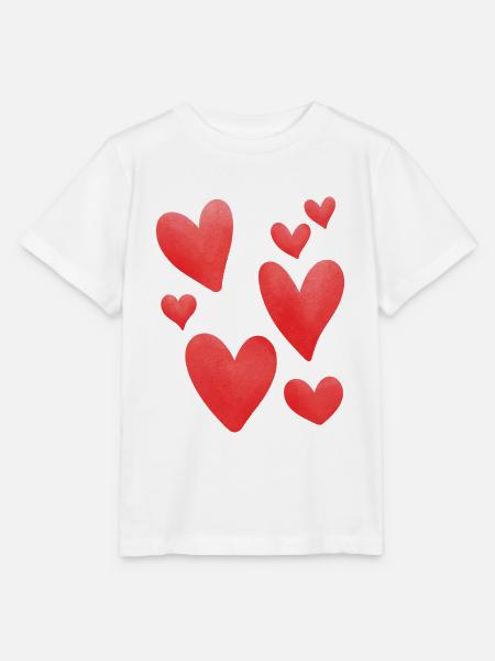 Herzen Rot - Stanley/Stella Kinder T-Shirt MINI CREATOR  - Weiß
