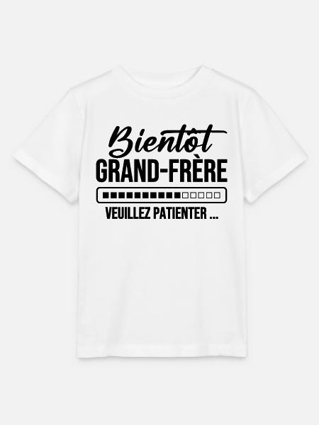Bald großer Bruder, bitte warten - Stanley/Stella Kinder T-Shirt MINI CREATOR - Weiß