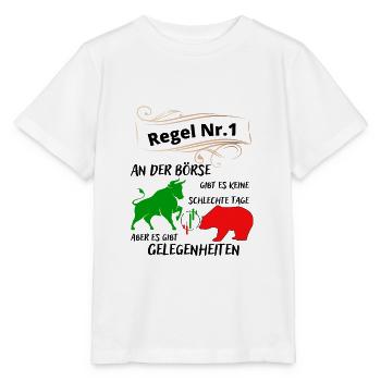 Bulle und Bär die Tiere der Börse und der Aktien - Stanley/Stella Kinder T-Shirt MINI CREATOR  - Weiß - Vorne - Maike (125cm)