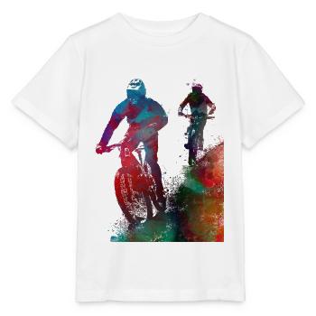 Radfahren Fahrrad Sport Kunst # Radfahren # Sport - Stanley/Stella Kinder T-Shirt MINI CREATOR  - Weiß - Vorne - Maike (125cm)