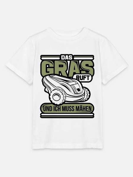 Mähroboter Rasenroboter Rasenmäher Rasentraktor - Stanley/Stella Kinder T-Shirt MINI CREATOR - Weiß