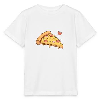 Pizza mignonne et griffonnage de coeur - T-shirt bio MINI CREATOR Stanley/Stella Enfant - blanc - Devant - Maike (125cm)