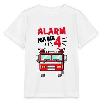 Feuerwehr 4 Geburtstag - Stanley/Stella Kinder T-Shirt MINI CREATOR  - Weiß - Vorne - Maike (125cm)