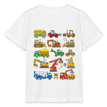 Chantier Excavateurs Véhicules de construction - T-shirt bio MINI CREATOR Stanley/Stella Enfant - blanc - Devant - Maike (125cm)