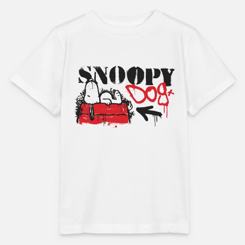Peanuts Snoopy Graffiti Dog Chien - T-shirt bio MINI CREATOR Stanley/Stella Enfant - blanc