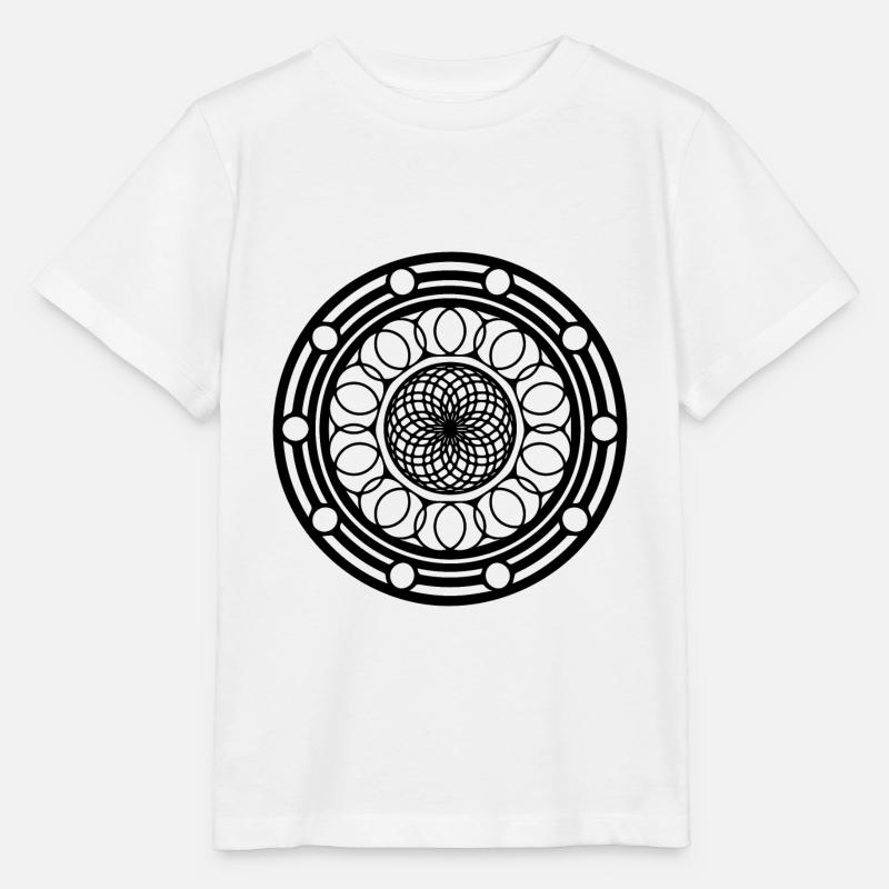 Geometrisches Blumen Mandala runde Muster Form - Stanley/Stella Kinder T-Shirt MINI CREATOR  - Weiß