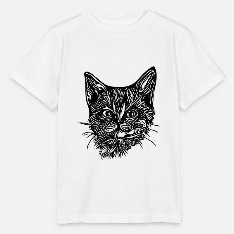 Chaton mignon et mignon - T-shirt bio MINI CREATOR Stanley/Stella Enfant - blanc
