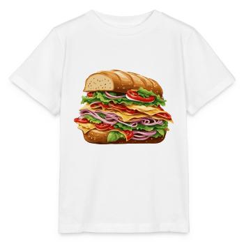Sandwich / Sandwich / Nourriture / Épicerie - T-shirt bio MINI CREATOR Stanley/Stella Enfant - blanc - Devant - Maike (125cm)
