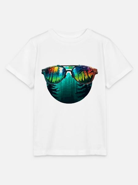 Sonnenbrille / Reflektion / Wald / Spiegelung - Stanley/Stella Kinder T-Shirt MINI CREATOR - Weiß