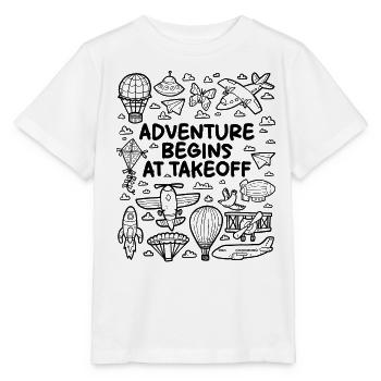 Abenteuer beginnt beim Abheben – Flugzeug Liebe - Stanley/Stella Kinder T-Shirt MINI CREATOR  - Weiß - Vorne - Maike (125cm)