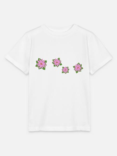 vier blumen rosa - Stanley/Stella Kinder T-Shirt MINI CREATOR - Weiß