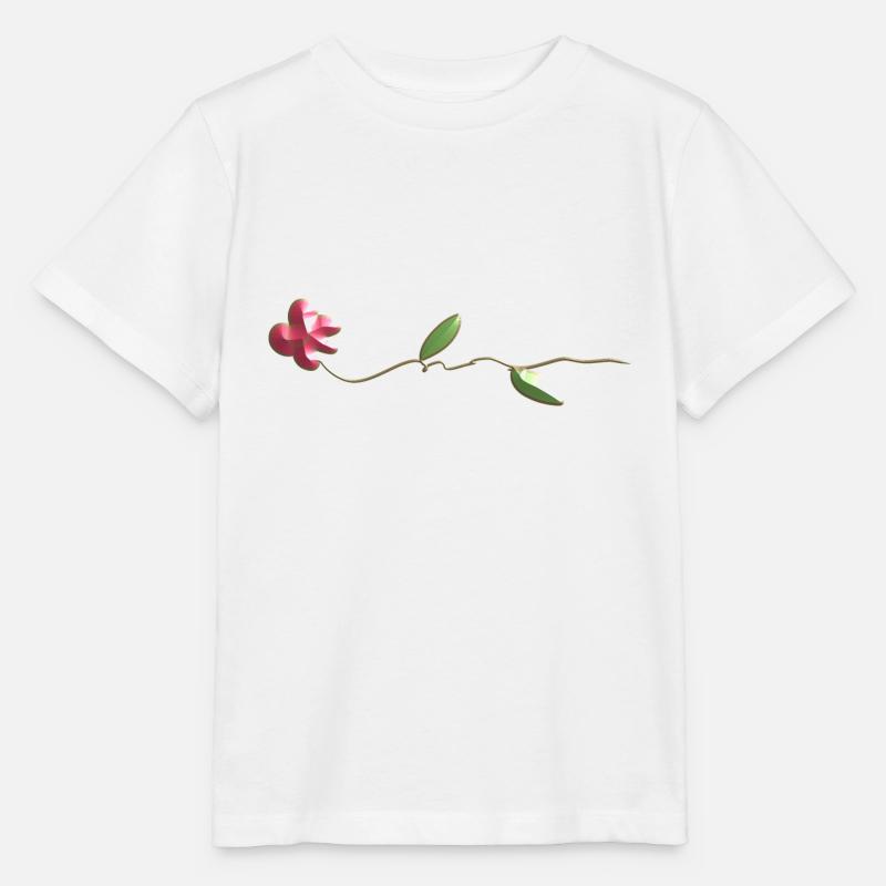 rose rose fleur - T-shirt bio MINI CREATOR Stanley/Stella Enfant - blanc