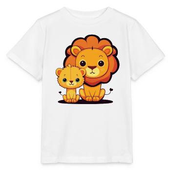 Kleiner Bruder Großer Bruder Löwen Brüder Löwe - Stanley/Stella Kinder T-Shirt MINI CREATOR  - Weiß - Vorne - Maike (125cm)