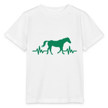 Herzschlag - Pferd Hengst Stute Ross Reitsport - Stanley/Stella Kinder T-Shirt MINI CREATOR  - Weiß - Vorne - Maike (125cm)