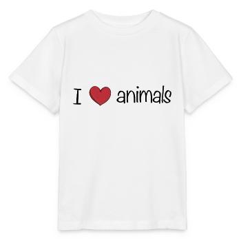 J’aime les animaux texte - T-shirt bio MINI CREATOR Stanley/Stella Enfant - blanc - Devant - Maike (125cm)