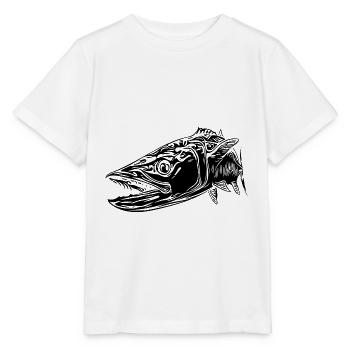 Grand barracuda vintage avec des dents dangereuses - T-shirt bio MINI CREATOR Stanley/Stella Enfant - blanc - Devant - Maike (125cm)
