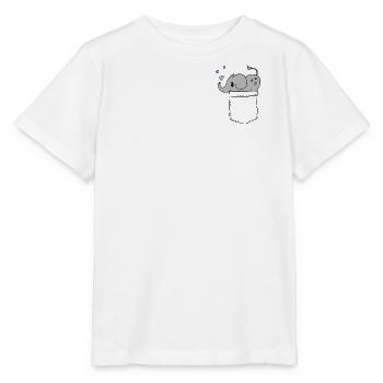 Breast pocket shirt elephant heart blue cute motif - Stanley/Stella MINI CREATOR Kids’ T-Shirt - white - Front - Maike (125cm)
