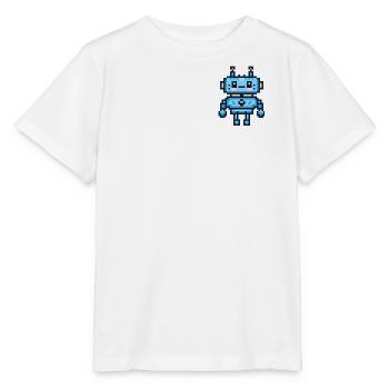 Robot pixel art - T-shirt bio MINI CREATOR Stanley/Stella Enfant - blanc - Devant - Maike (125cm)