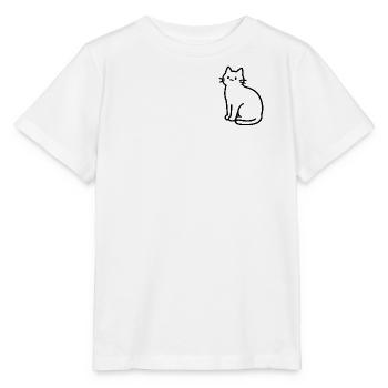 Katze im sitzen - Stanley/Stella Kinder T-Shirt MINI CREATOR  - Weiß - Vorne - Maike (125cm)