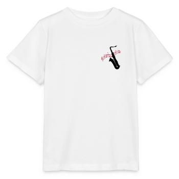 Saxofon / Noten - Stanley/Stella Kinder T-Shirt MINI CREATOR  - Weiß - Vorne - Maike (125cm)