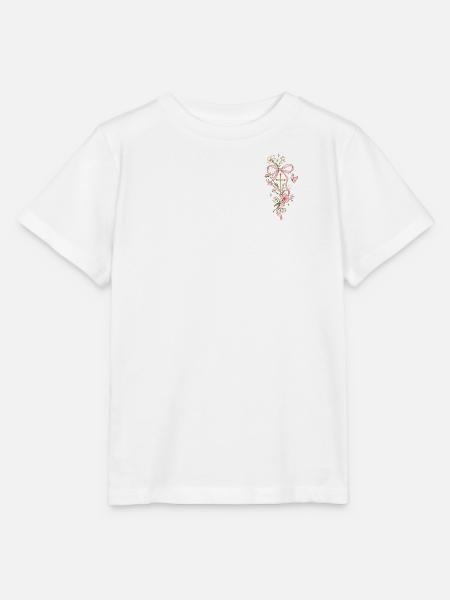 Blütenkreuz mit Rosa Band - Stanley/Stella Kinder T-Shirt MINI CREATOR - Weiß