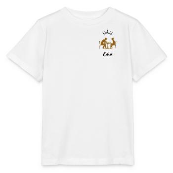 Échiquier au café - T-shirt bio MINI CREATOR Stanley/Stella Enfant - blanc - Devant - Maike (125cm)
