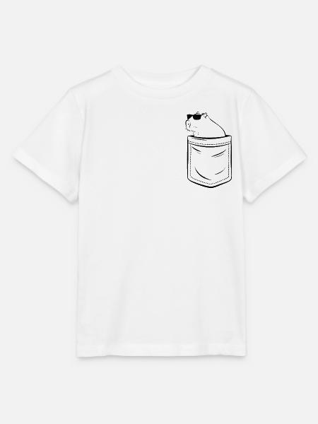 Mi capibara en mi bolsillo - bolsillo en el pecho - Camiseta para niños MINI CREATOR de Stanley/Stella - blanco