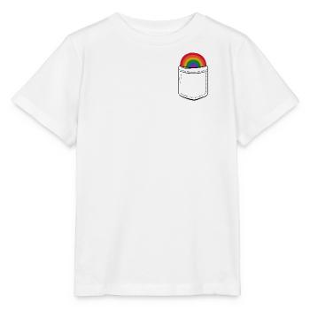Pride Rainbow in Pocket - Chest Pocket - Stanley/Stella MINI CREATOR Kids’ T-Shirt - white - Front - Maike (125cm)