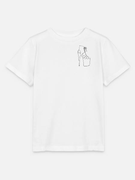 Pole Dance Heel: Schnür-Platform-Stiletto - Stanley/Stella Kinder T-Shirt MINI CREATOR  - Weiß