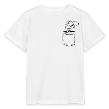 Ma carpe dans ma poche - poche poitrine - T-shirt bio MINI CREATOR Stanley/Stella Enfant - blanc - Devant - Maike (125cm)