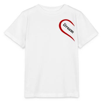 Dream Team Herz Valentinstag Paarshirt Partnerlook - Stanley/Stella Kinder T-Shirt MINI CREATOR  - Weiß - Vorne - Maike (125cm)