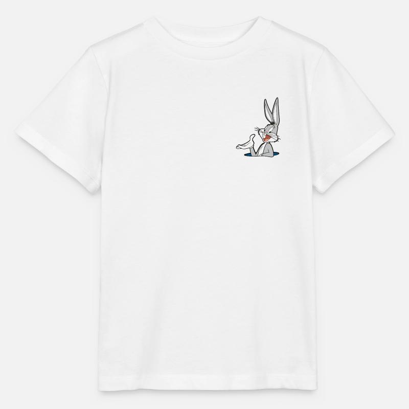 Looney Tunes Bugs Bunny poche - T-shirt bio MINI CREATOR Stanley/Stella Enfant - blanc