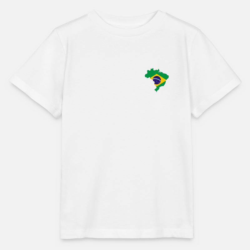 Le drapeau brésilien en forme de pays - T-shirt bio MINI CREATOR Stanley/Stella Enfant - blanc