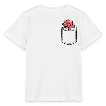 Mon porcelet dans ma poche - poche de poitrine - T-shirt bio MINI CREATOR Stanley/Stella Enfant - blanc - Devant - Maike (125cm)
