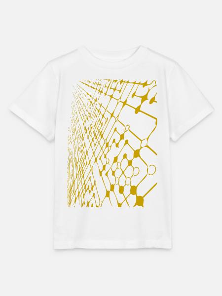 Gelbes Netzgewebe Muster - Stanley/Stella Kinder T-Shirt MINI CREATOR - Weiß