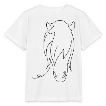 Pferd Silhouette - Stanley/Stella Kinder T-Shirt MINI CREATOR  - Weiß - Vorne - Maike (125cm)