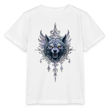 Mystischer Wolfskopf. - Stanley/Stella Kinder T-Shirt MINI CREATOR  - Weiß - Vorne - Maike (125cm)